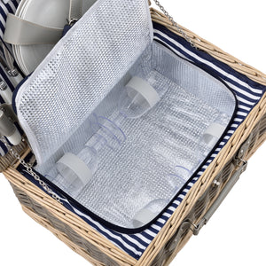 Kosz piknikowy z zestawem sztućców dla 2/4 osób w różnych kolorach kolory casa.pro