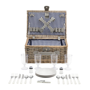 Kosz piknikowy z zestawem sztućców dla 2/4 osób w różnych kolorach kolory casa.pro