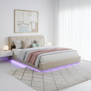 Łóżko tapicerowane LED Tröstiar [en.casa]