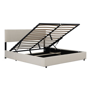 Łóżko tapicerowane Juva z materacem i podstawą łóżka Corium