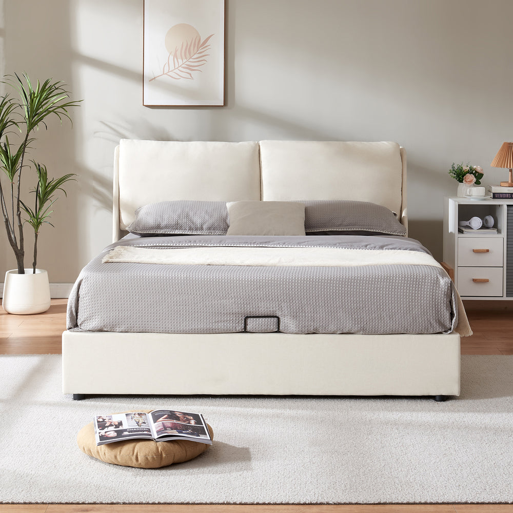 Łóżko tapicerowane Lunner z materacem [en.casa]