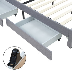 Łóżko tapicerowane Nofrenna z 4 szufladami na pościel [en.casa]