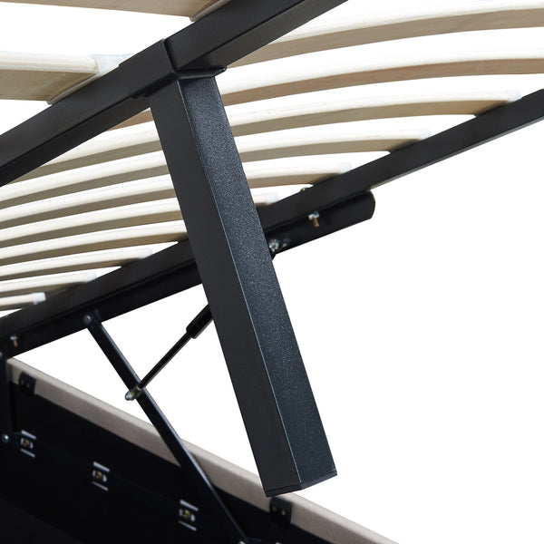 Łóżko tapicerowane Nola z materacem [en.casa]