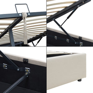 Łóżko tapicerowane Nola z materacem [en.casa]