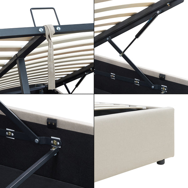 Łóżko tapicerowane Nola z materacem [en.casa]