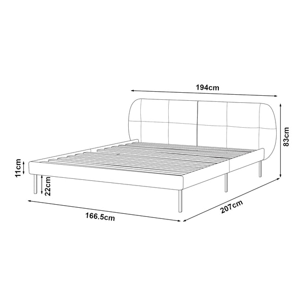 Łóżko tapicerowane Porvoo [en.casa]
