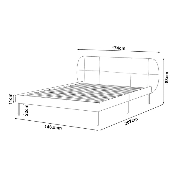 Łóżko tapicerowane Porvoo z materacem [en.casa]