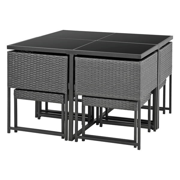 Zestaw mebli ogrodowych z polirattanu Tarragona dla 8 osób w różnych kolorach en.casa