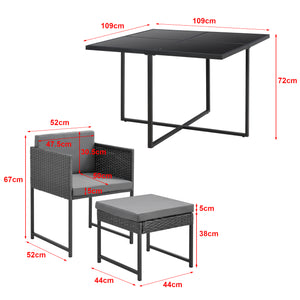 Zestaw mebli ogrodowych z polirattanu Tarragona dla 8 osób w różnych kolorach en.casa