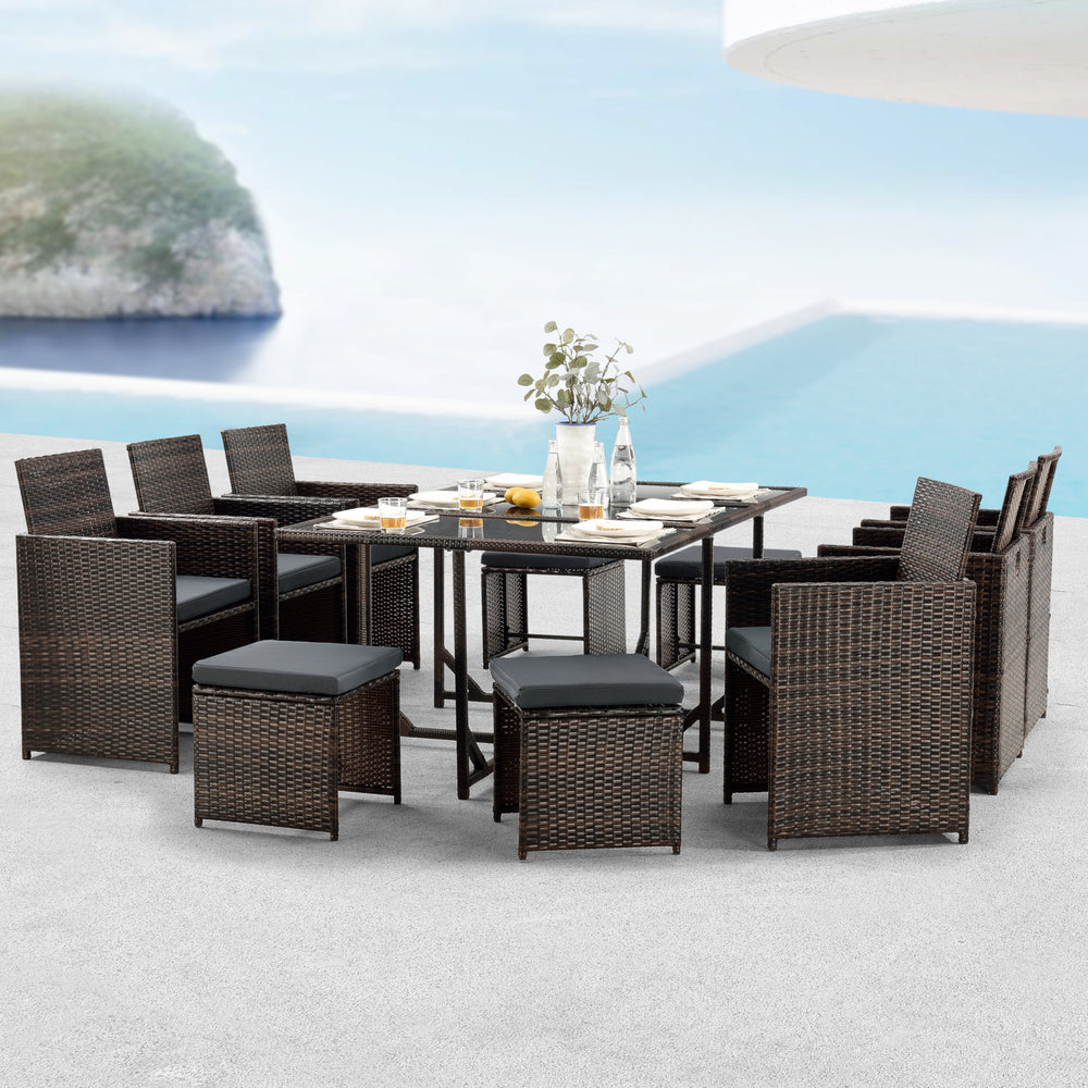 Polyrattan Sitzgruppe Laredo XL versch. Farben [en.casa] - premiumXL