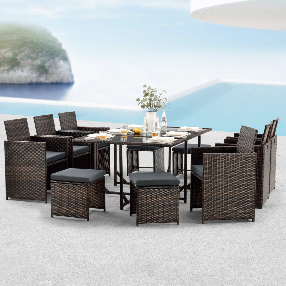 Polyrattan Sitzgruppe Laredo XL versch. Farben [en.casa] - premiumXL