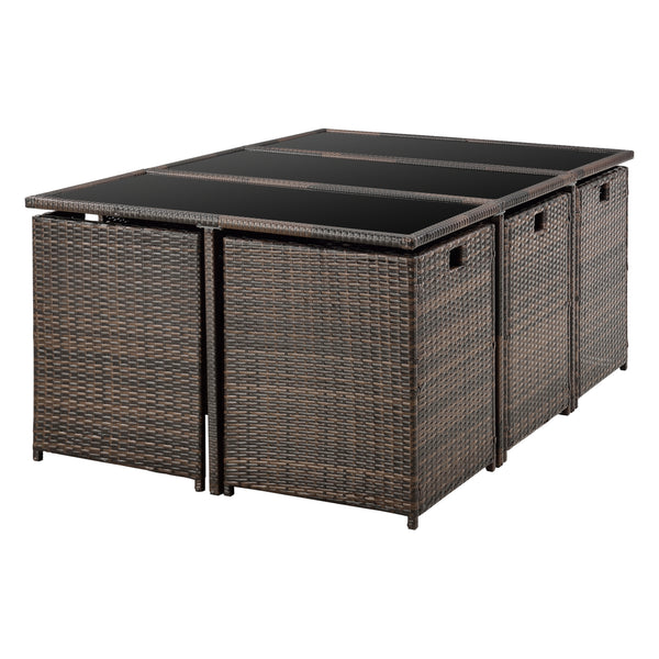 Polirattanowa grupa wypoczynkowa Laredo XL różne kolory Kolory [en.casa]