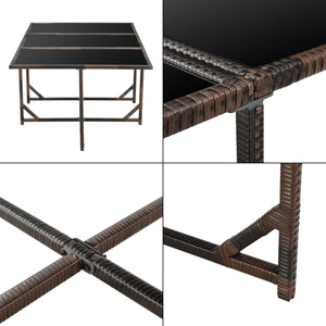 Polirattanowa grupa wypoczynkowa Laredo XL różne kolory Kolory [en.casa]