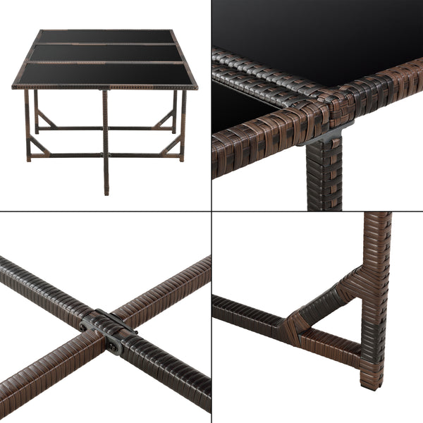 Polirattanowa grupa wypoczynkowa Laredo XL różne kolory Kolory [en.casa]