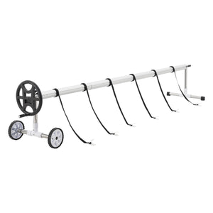 Urządzenie do zwijania basenu Amorgo z kółkami Aluminium [en.casa]