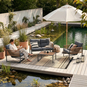 Zestaw mebli wypoczynkowych Karg 4-częściowy [casa.pro]