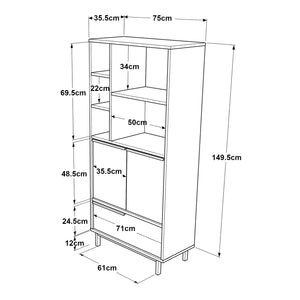 Szafka kuchenna Kvænangen dąb/rattan [en.casa]