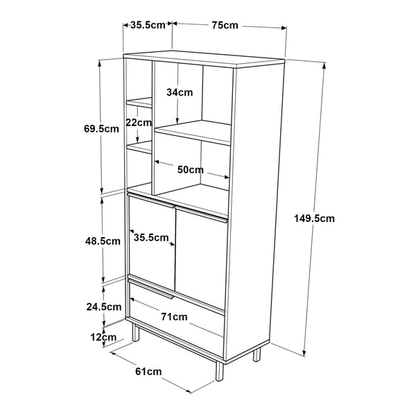 Szafka kuchenna Kvænangen dąb/rattan [en.casa]