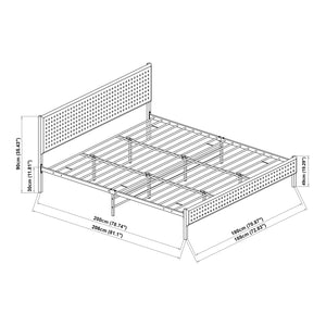 Metalowe łóżko Linköping z prostokątnym zagłówkiem [en.casa]