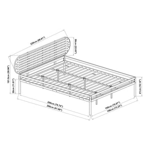 Metalowe łóżko Linköping z owalnym zagłówkiem [en.casa]