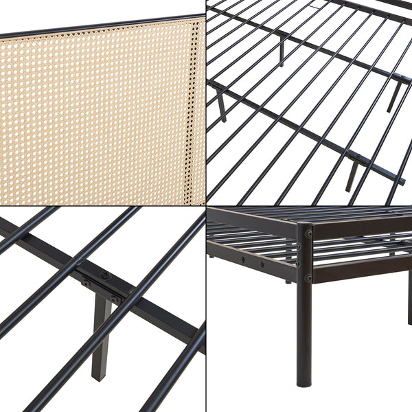 Metalowe łóżko Linköping z owalnym zagłówkiem [en.casa]