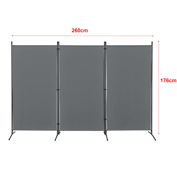 Parawan Teruel 3-częściowy 260x176 cm różne kolory en.casa