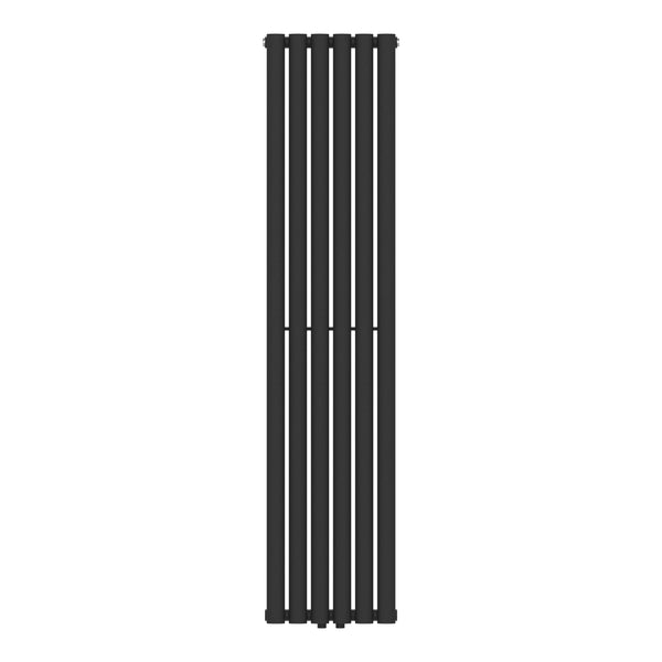 Designerski grzejnik rurowy Nore Black 160x36cm Jednowarstwowy 636W [neu.haus]