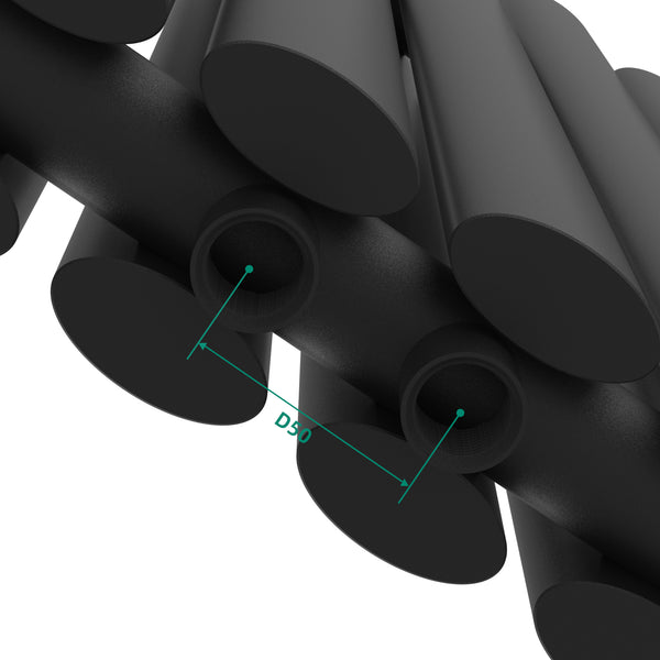 Designerski grzejnik rurowy Nore czarny 60x60cm dwuwarstwowy 800W [neu.haus]