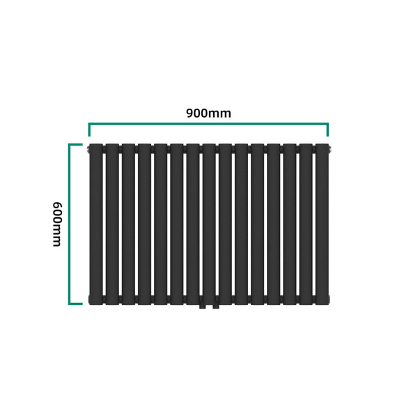 Designerski grzejnik rurowy Nore czarny 60x90cm dwuwarstwowy 1180W [neu.haus]