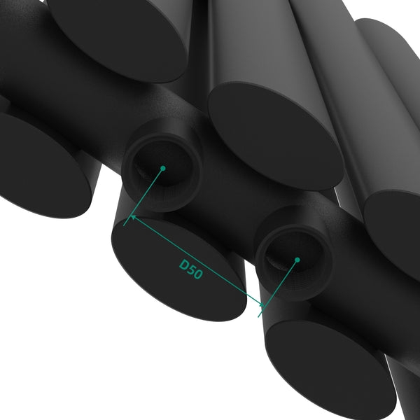 Designerski grzejnik rurowy Nore czarny 60x90cm dwuwarstwowy 1180W [neu.haus]