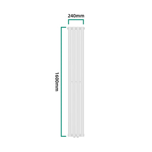 Designerski grzejnik rurowy Nore White 160x24cm dwuwarstwowy 812W [neu.haus]