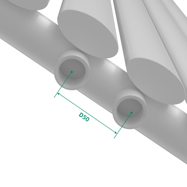 Designerski grzejnik rurowy Nore Biały 160x36cm Jednowarstwowy 636W [neu.haus]