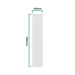 Design grzejnik rurowy Nore biały 180x36cm jednowarstwowy 707W [neu.haus]