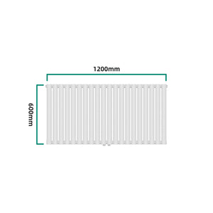 Designerski grzejnik rurowy Nore Biały 60x120cm Jednowarstwowy 857W [neu.haus]