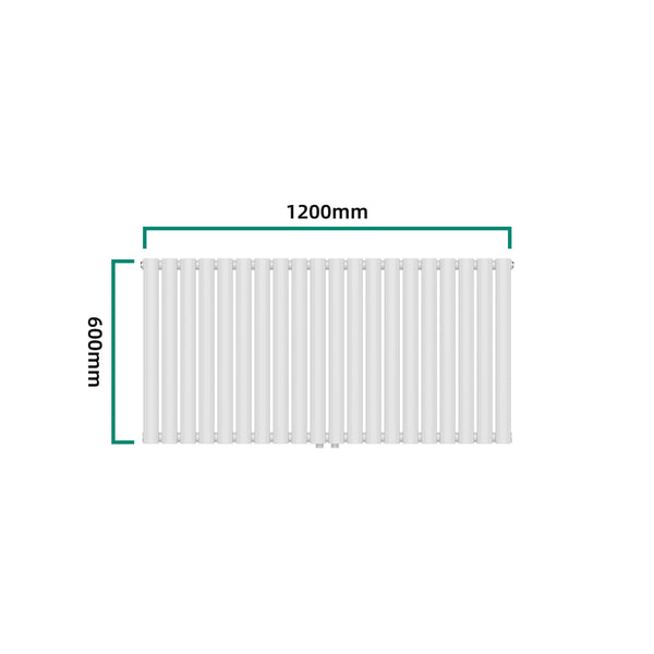 Designerski grzejnik rurowy Nore Biały 60x120cm Jednowarstwowy 857W [neu.haus]