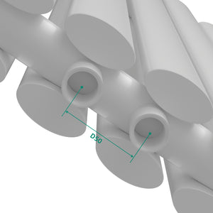 Designerski grzejnik rurowy Nore White 60x60cm dwuwarstwowy 800W [neu.haus]