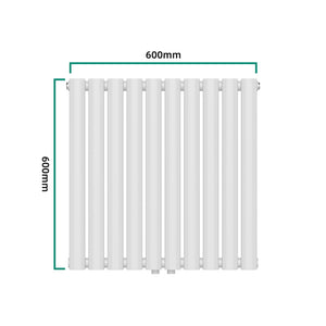 Designerski grzejnik rurowy Nore Biały 60x60cm Jednowarstwowy 449W [neu.haus]