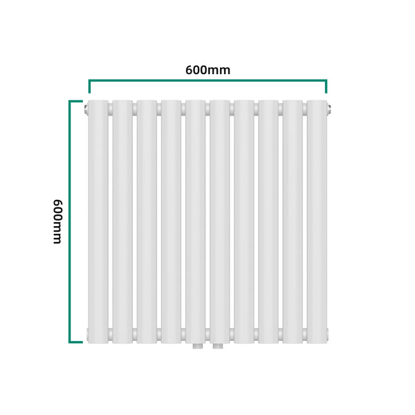 Designerski grzejnik rurowy Nore Biały 60x60cm Jednowarstwowy 449W [neu.haus]