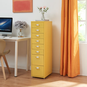 Kontener na kółkach Kökar z 8 szufladami 109x28x41 cm [en.casa] - premiumXL