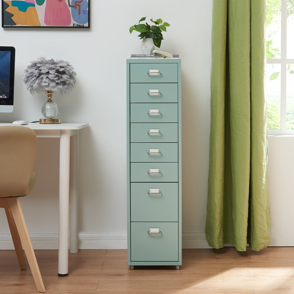 Rollcontainer Kökar mit 8 Schubladen 109x28x41 cm [en.casa] - premiumXL