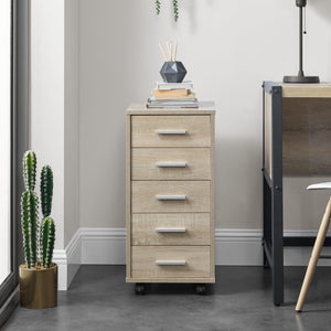 Mobilny kontenerek Stockholm 63x33x38 cm z 5 szufladami w różnych kolorach. kolory en.casa