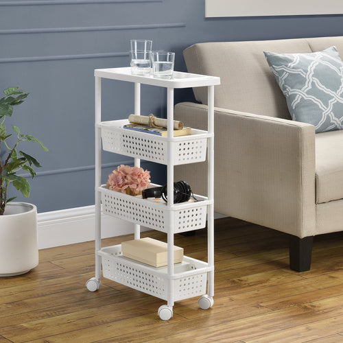 Półka na kółkach w różnych rozmiarach Rozmiary Biały en.casa