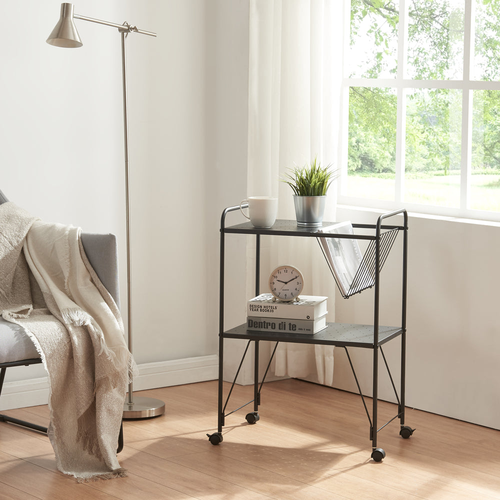 Servierwagen Austrheim 73x50x33cm Schwarz [en.casa] - premiumXL