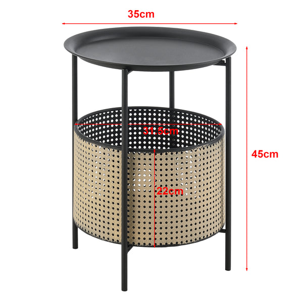 Stolik boczny Beaumont czarny/piaskowy różne rozmiary en.casa