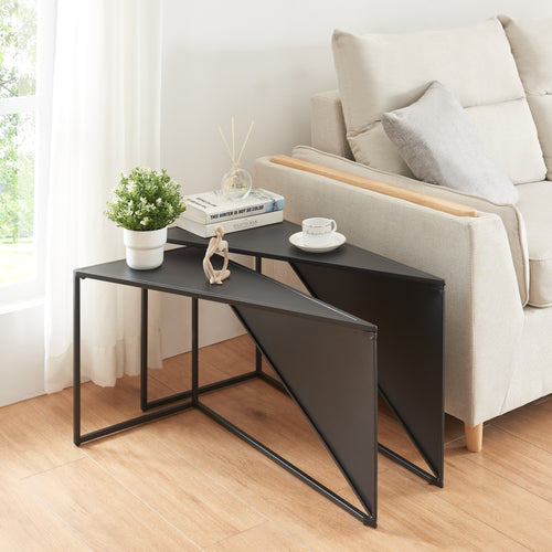 Satztisch Kungsör 2er Set Metall Schwarz [en.casa] - premiumXL