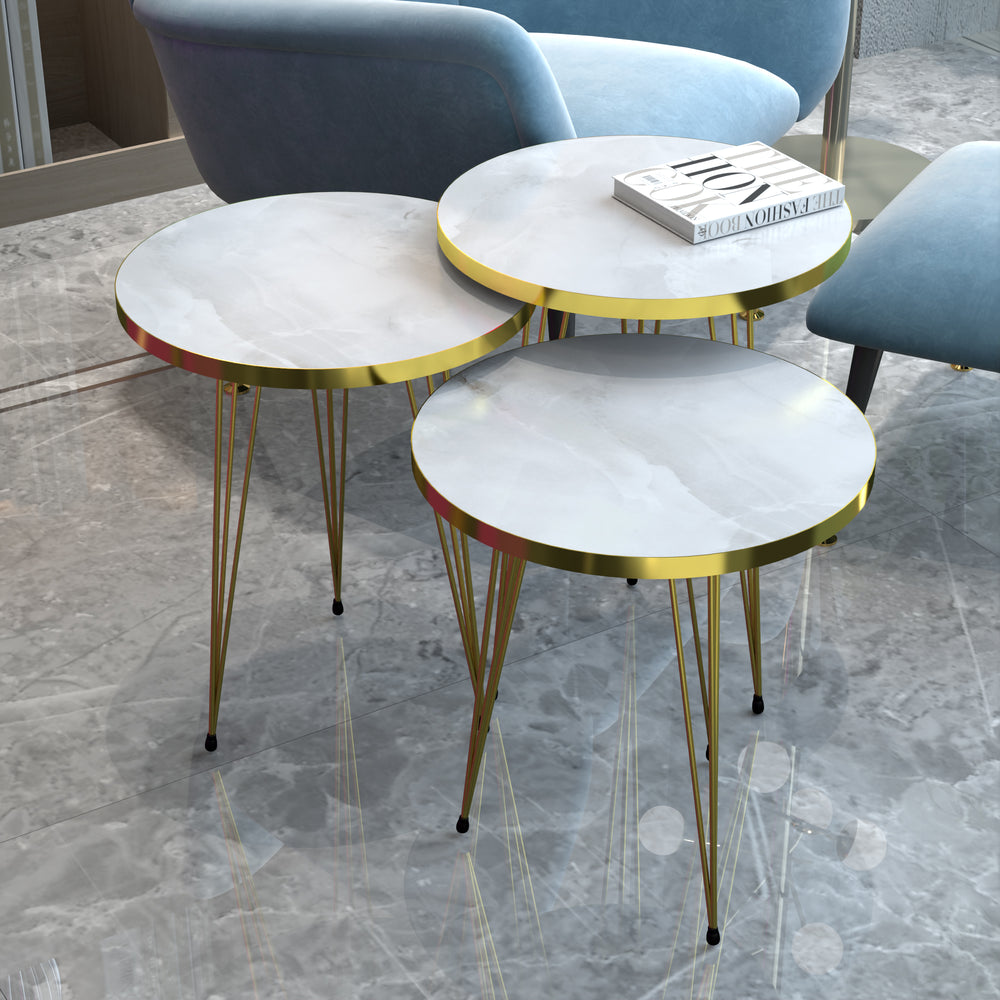 Zestaw 3 stolików Skibby w różnych kolorach [en.casa] - premiumXL