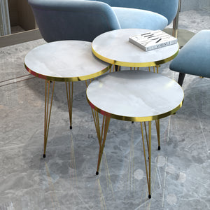 Zestaw 3 stolików Skibby w różnych kolorach [en.casa] - premiumXL