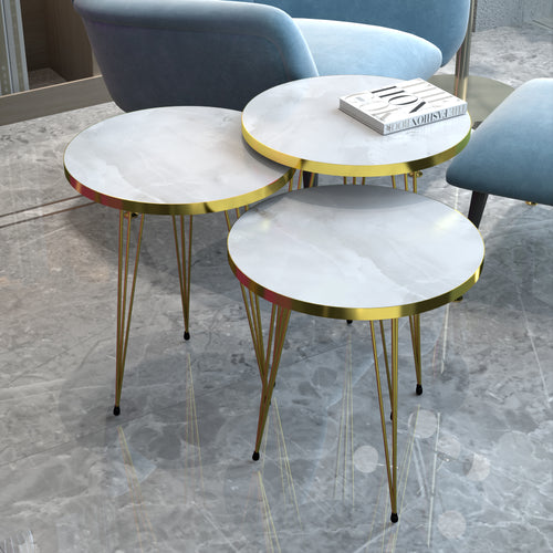 Zestaw 3 stolików Skibby w różnych kolorach [en.casa] - premiumXL