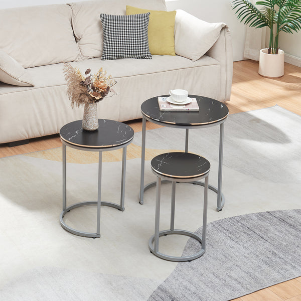 Zestaw 3 stolików Bornholm w różnych kolorach. kolory [en.casa]