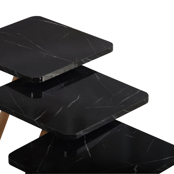 Hobro stolik kawowy zestaw 3 kwadratowych 49x34x34 cm [en.casa]